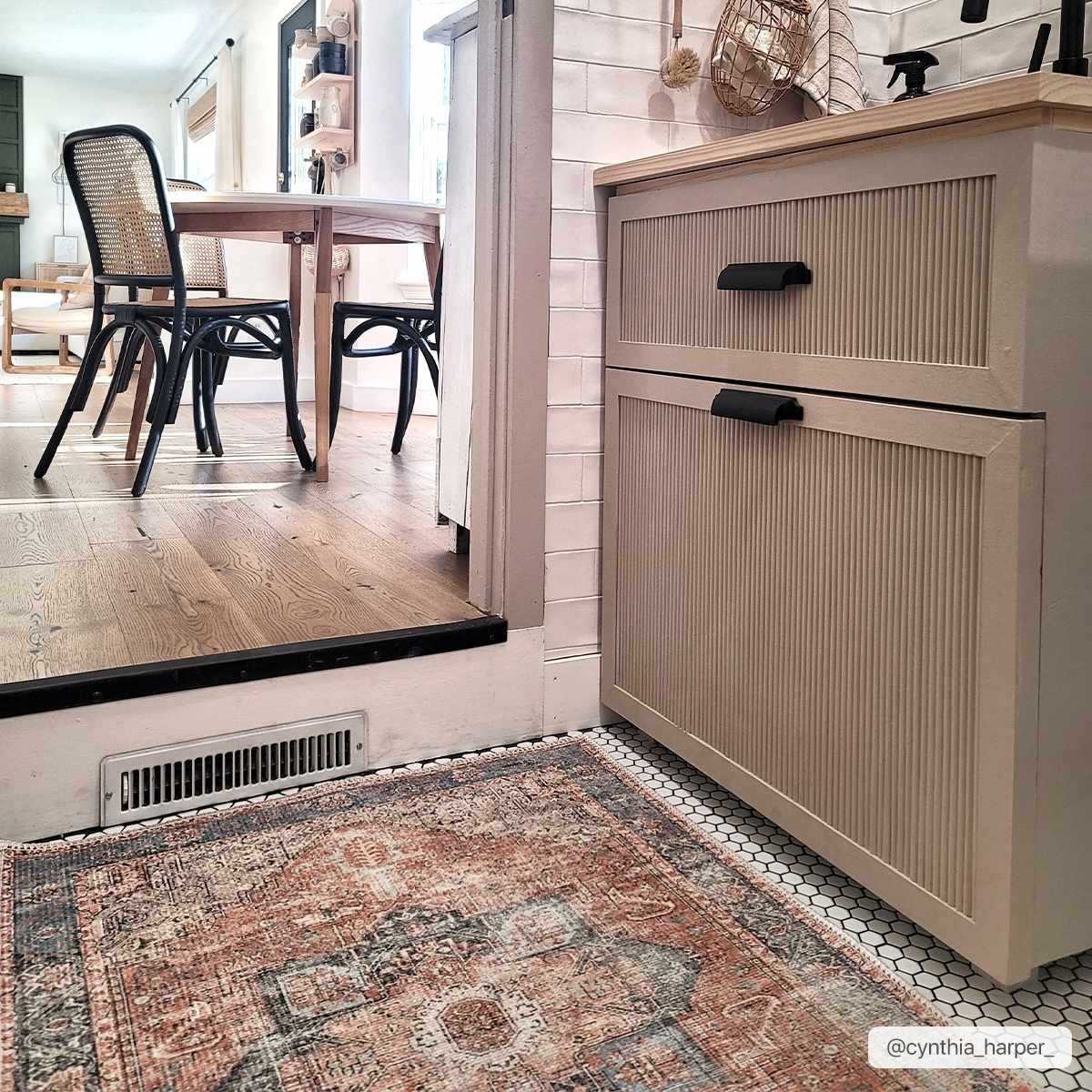 Rosman Distressed Washable Area Rug