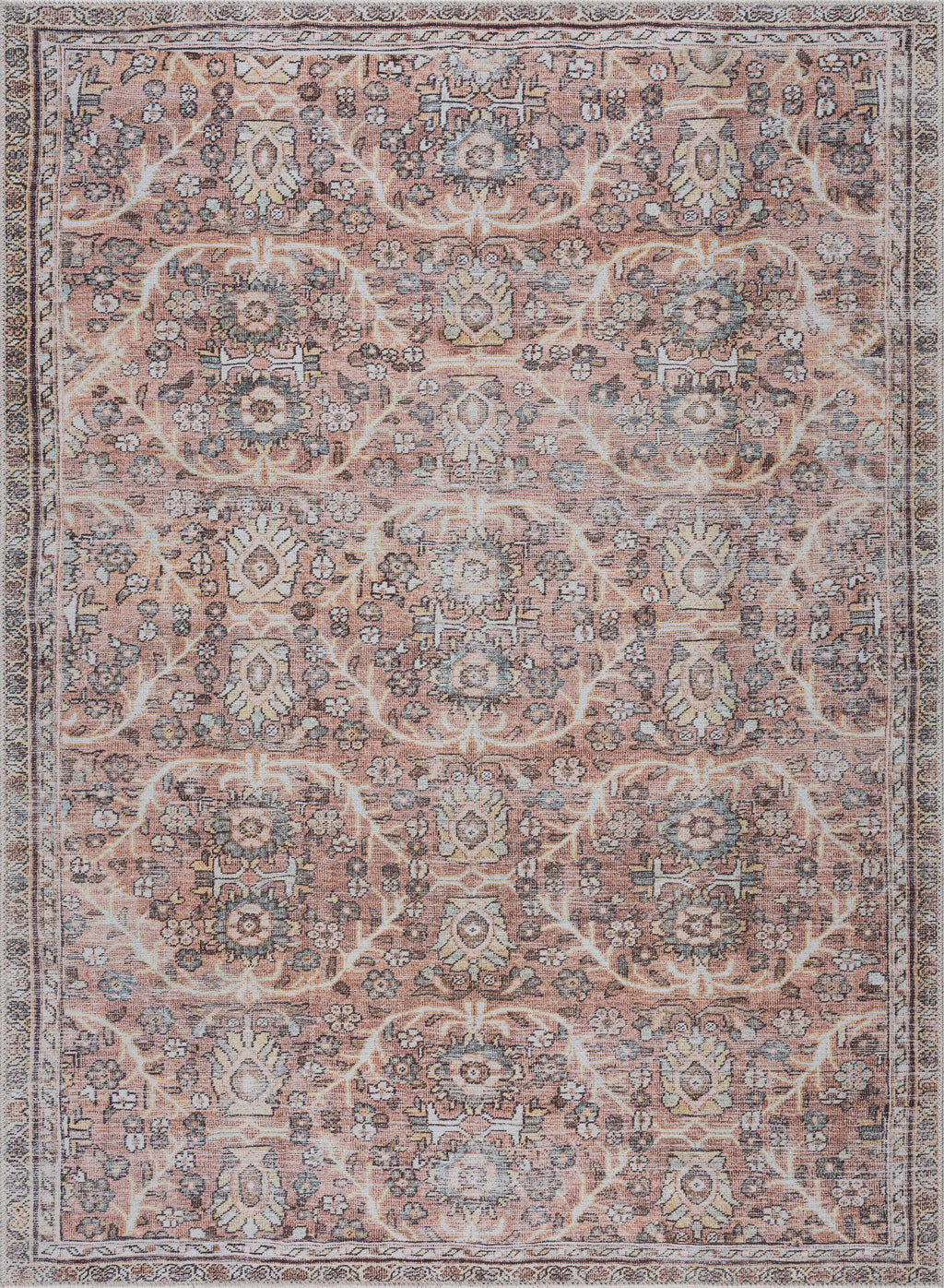 Flat Pile Urpi Red Washable Rug - Clearance