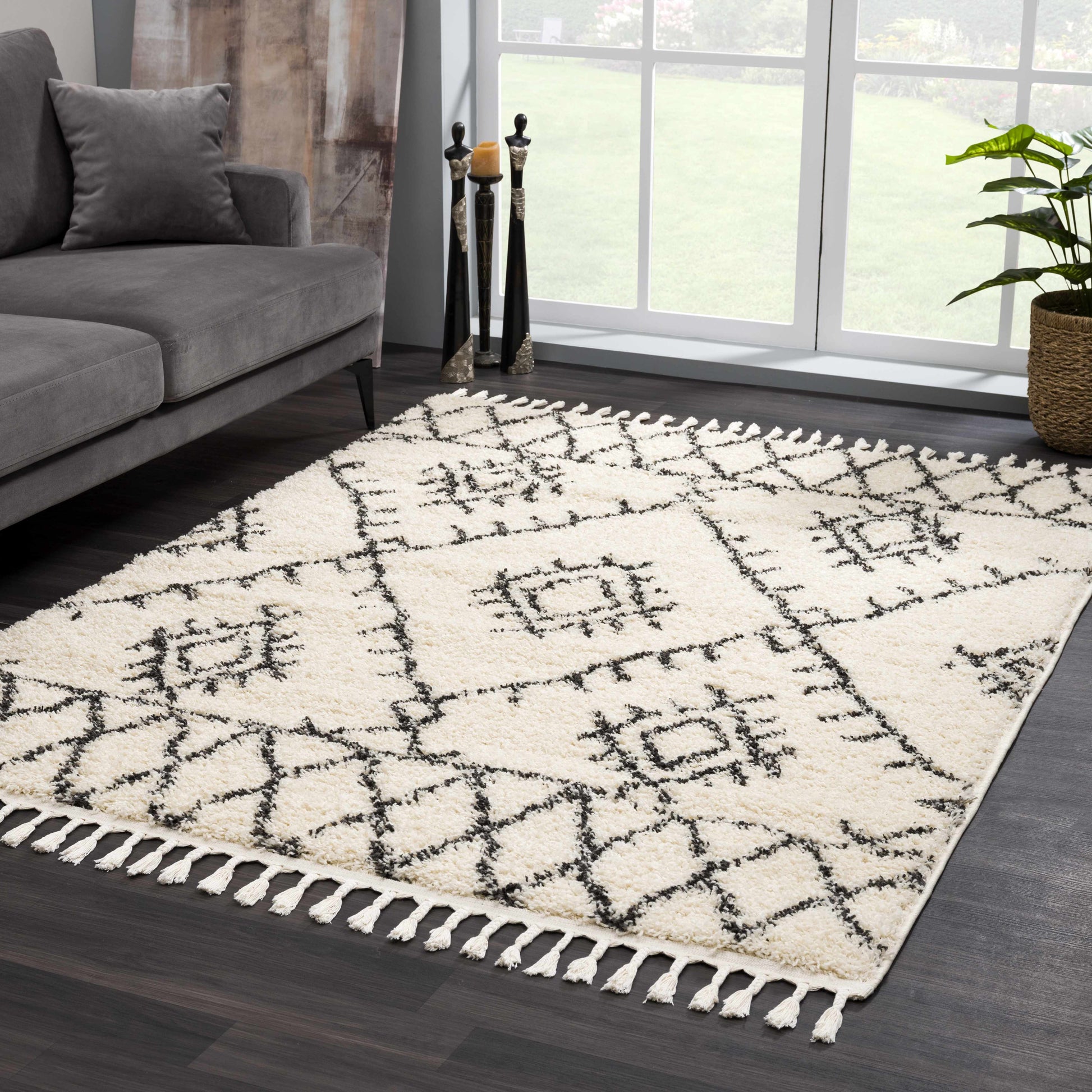 Emlenton Berber Shag with Tassels - Clearance
