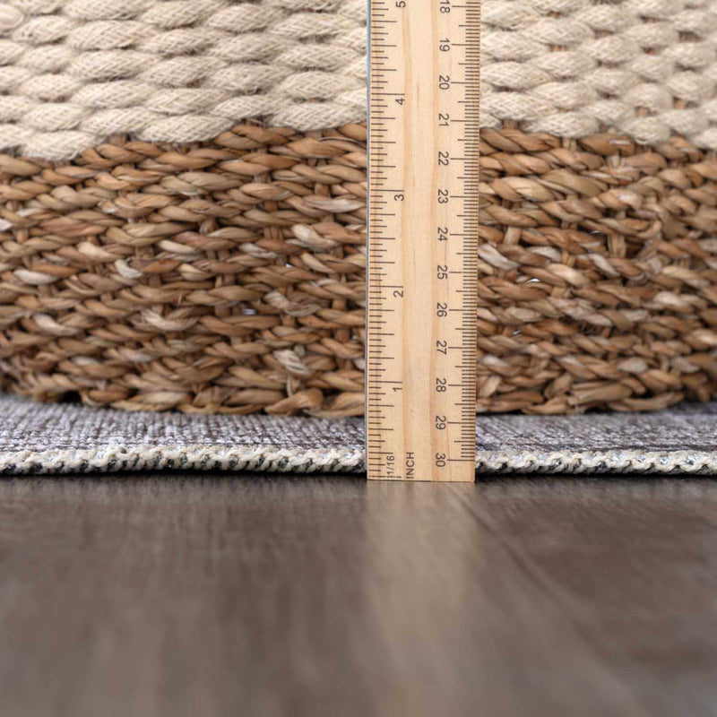 Barny Gray Flat Pile Washable Rug