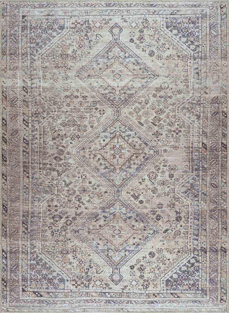 Barny Tan Flat Pile Washable Rug