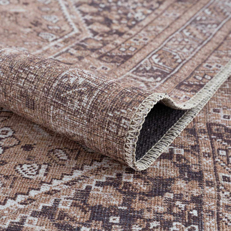 Barny Brown Flat Pile Washable Rug
