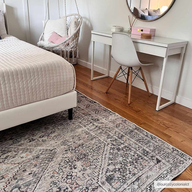 Barny Tan Flat Pile Washable Rug