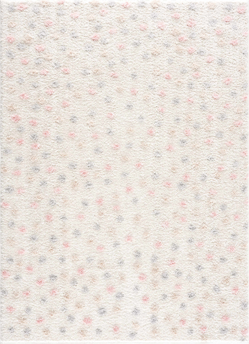 Cansu Pink & Cream Dotted Area Rug