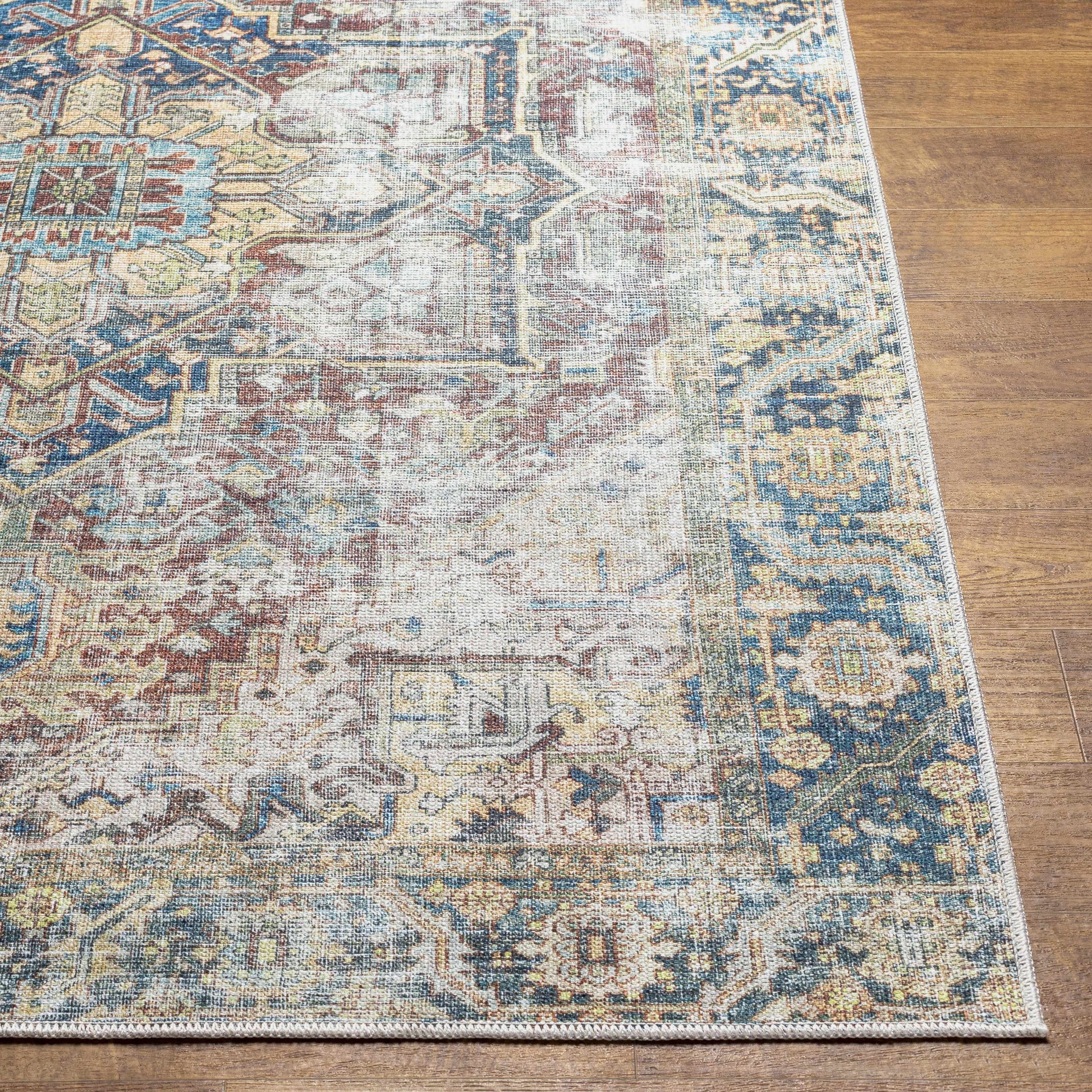 Blue Catigpian Distressed Washable Area Rug - Clearance
