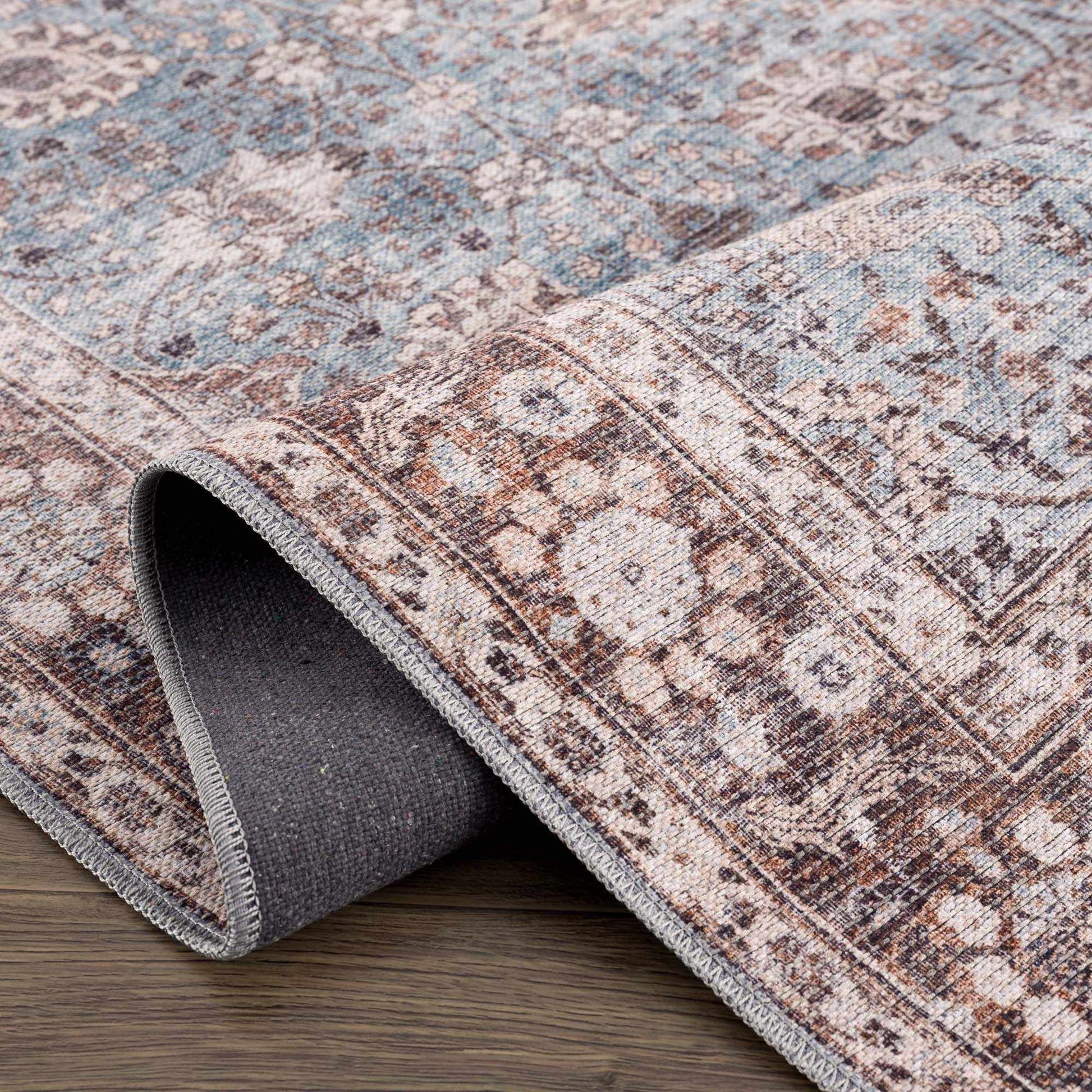 Dauis Blue Persian Style Washable Rug - Promo