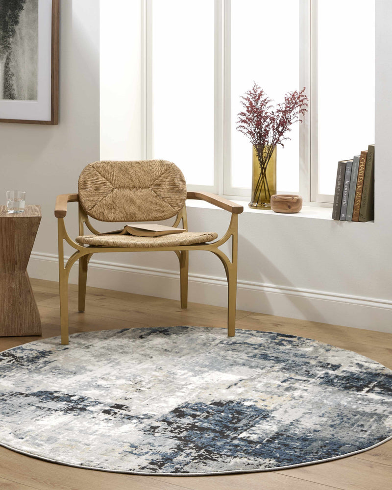 Campsall Blue Abstract Rug - Promo