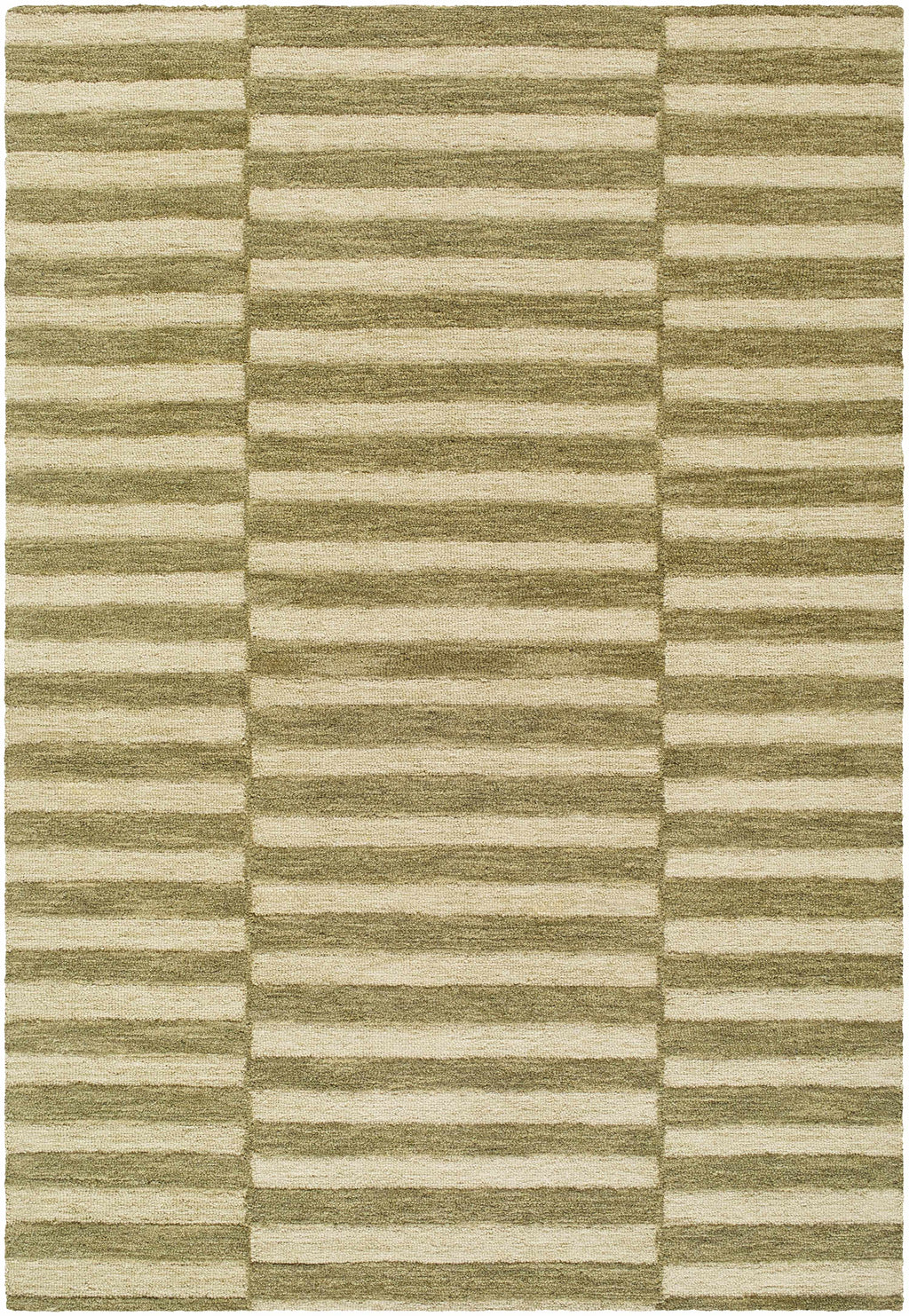Idaho Broken-Striped Green Area Rug