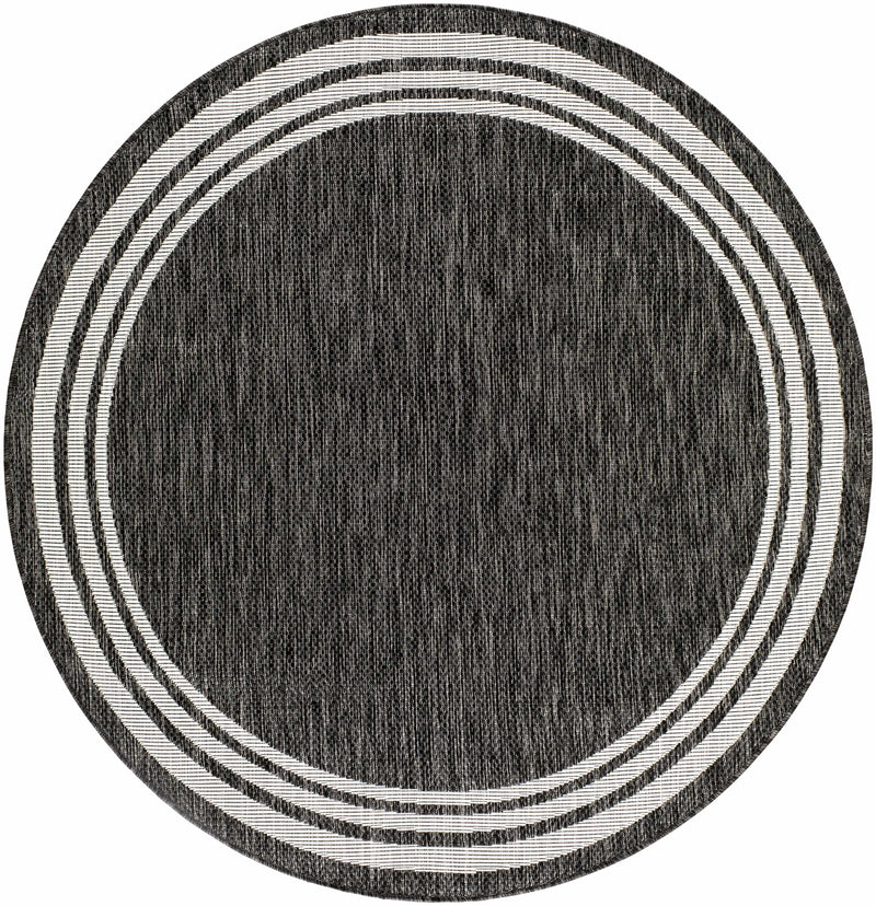 Coonamble Bordered Antrasit Outdoor Rug