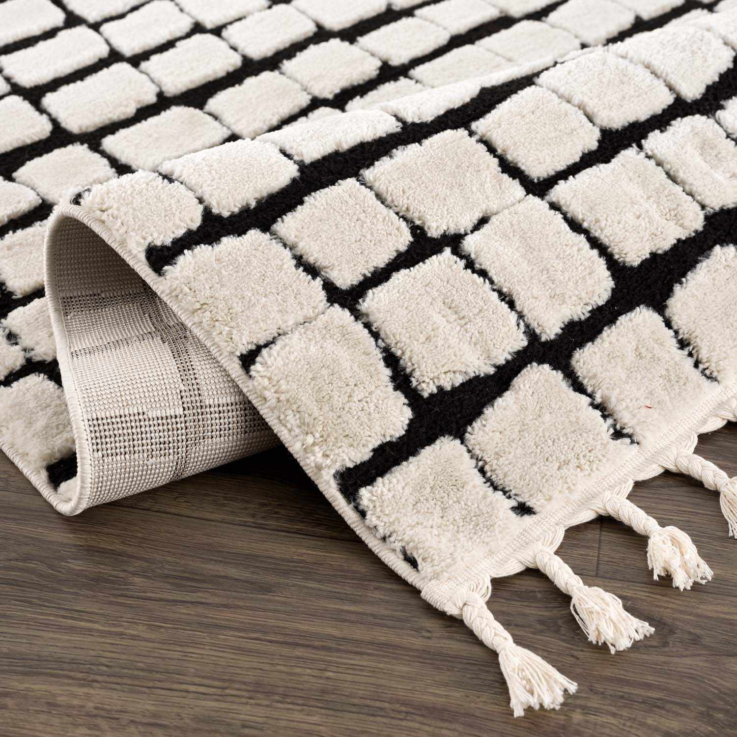 Teshi Plush Grid Area Rug - Promo