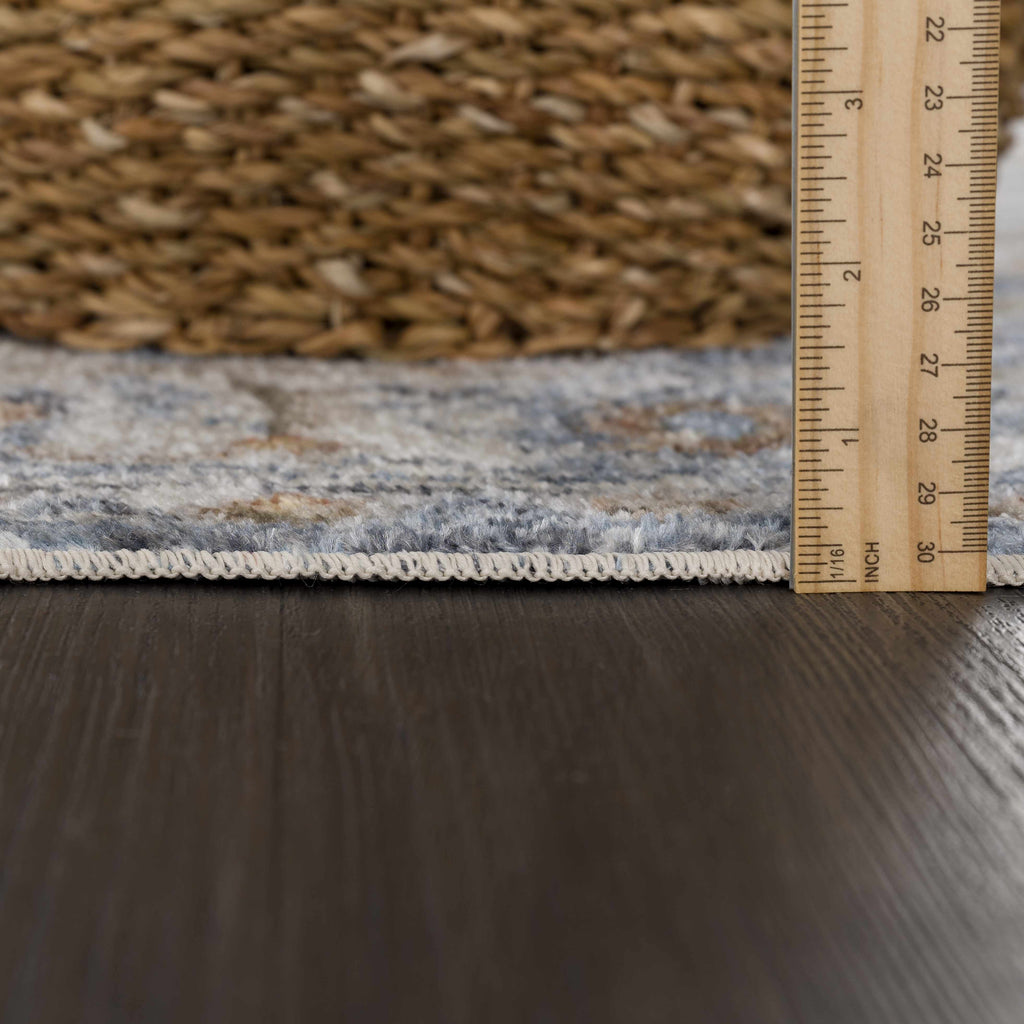 Hiti Cream&Blue Washable Rug - Clearance