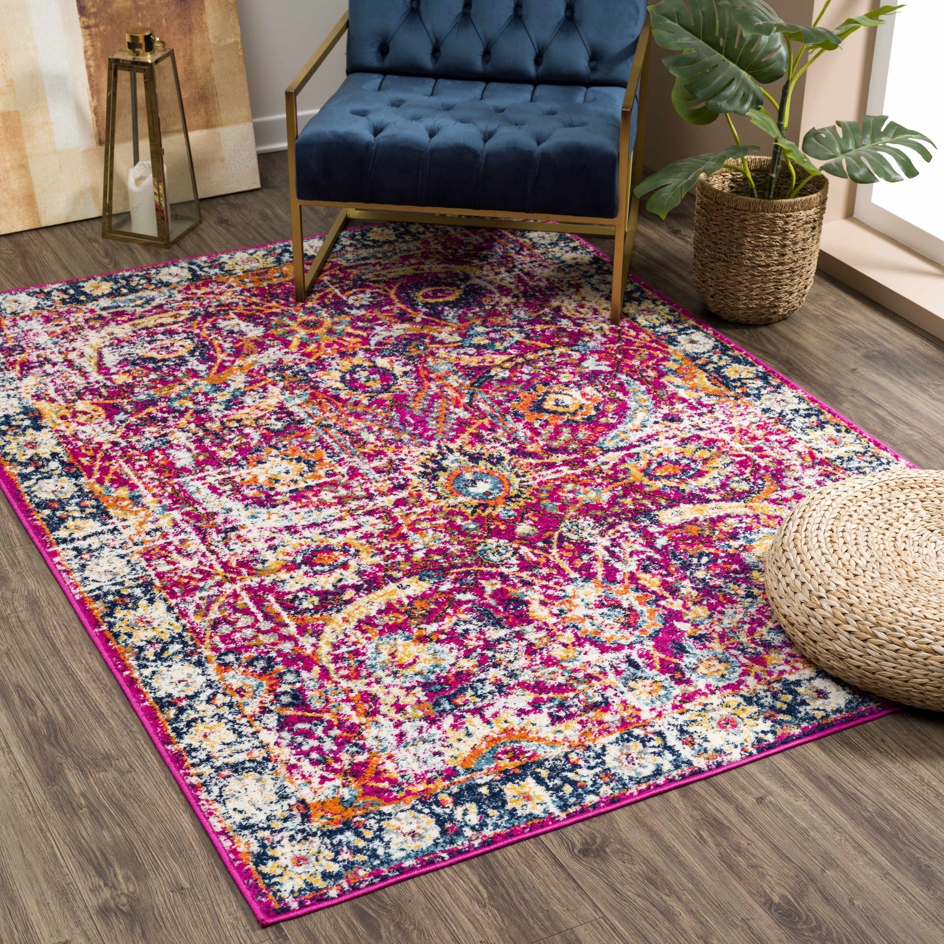 Vick Colorful Burgundy Rug