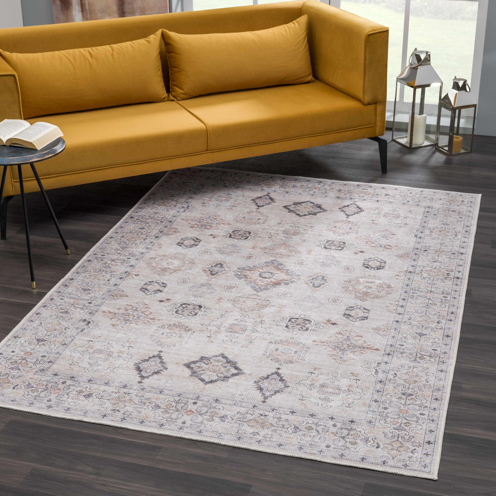 Beige Beckett Vintage Washable Area Rug - Promo