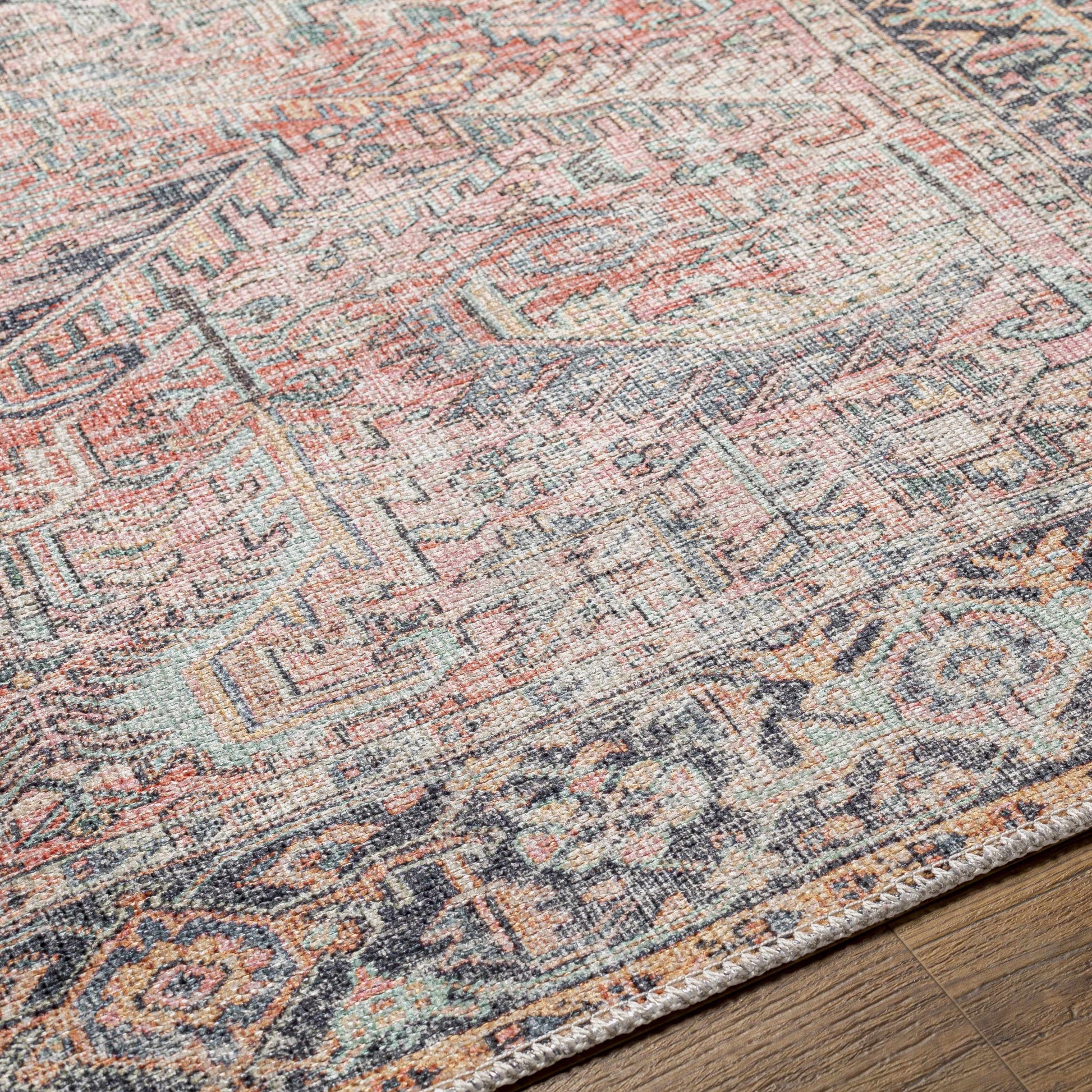 Pink Dunshaughlin Distressed Washable Area Rug - Clearance