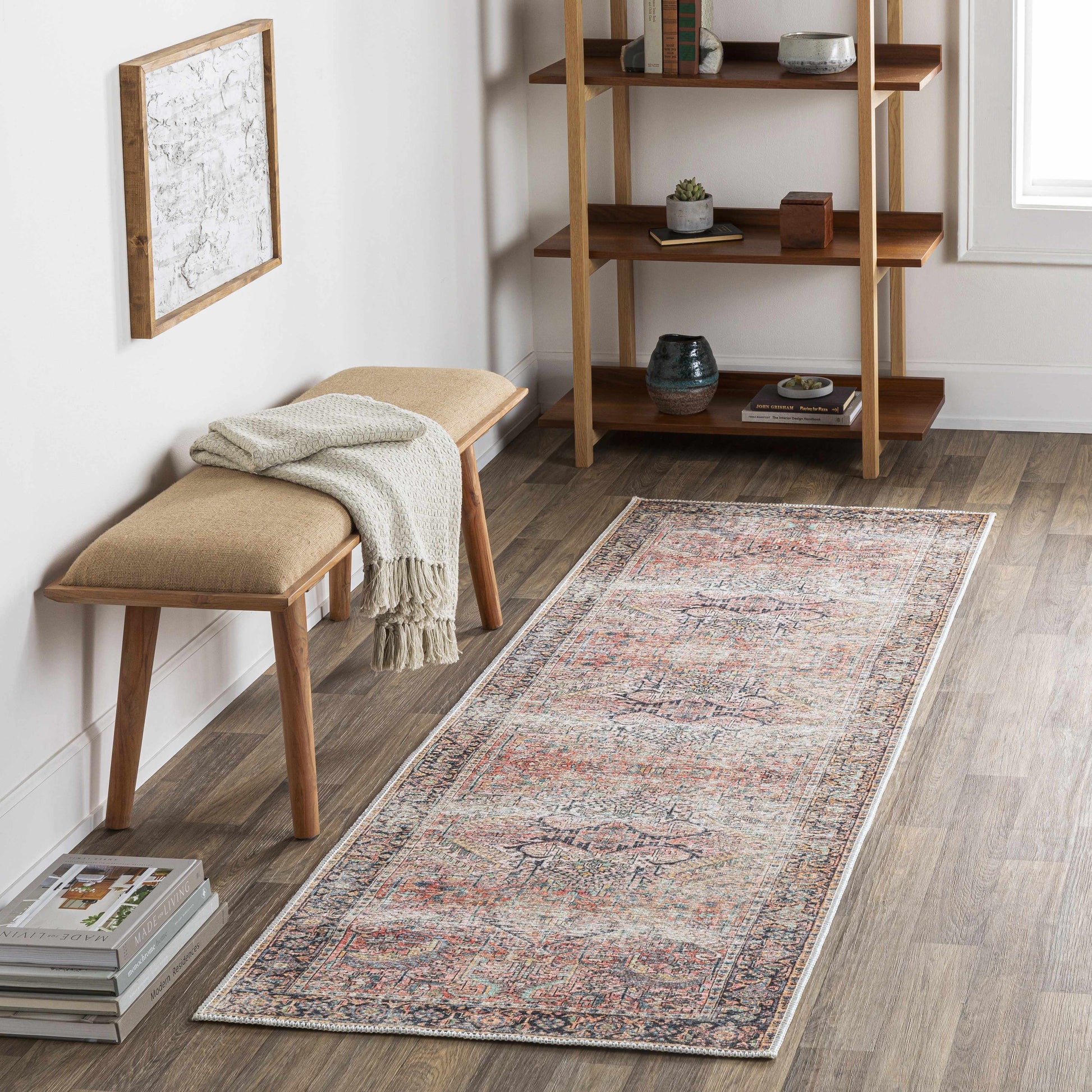 Pink Dunshaughlin Distressed Washable Area Rug - Clearance