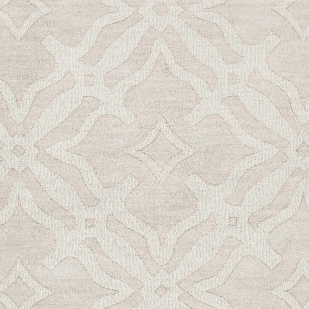 Fyffe Embossed Beige Wool Area Rug