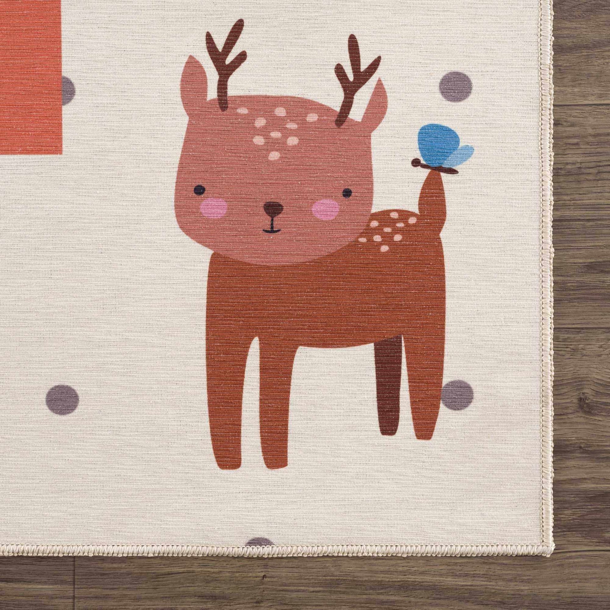 Colorful Hopscotch Washable Kids Rug