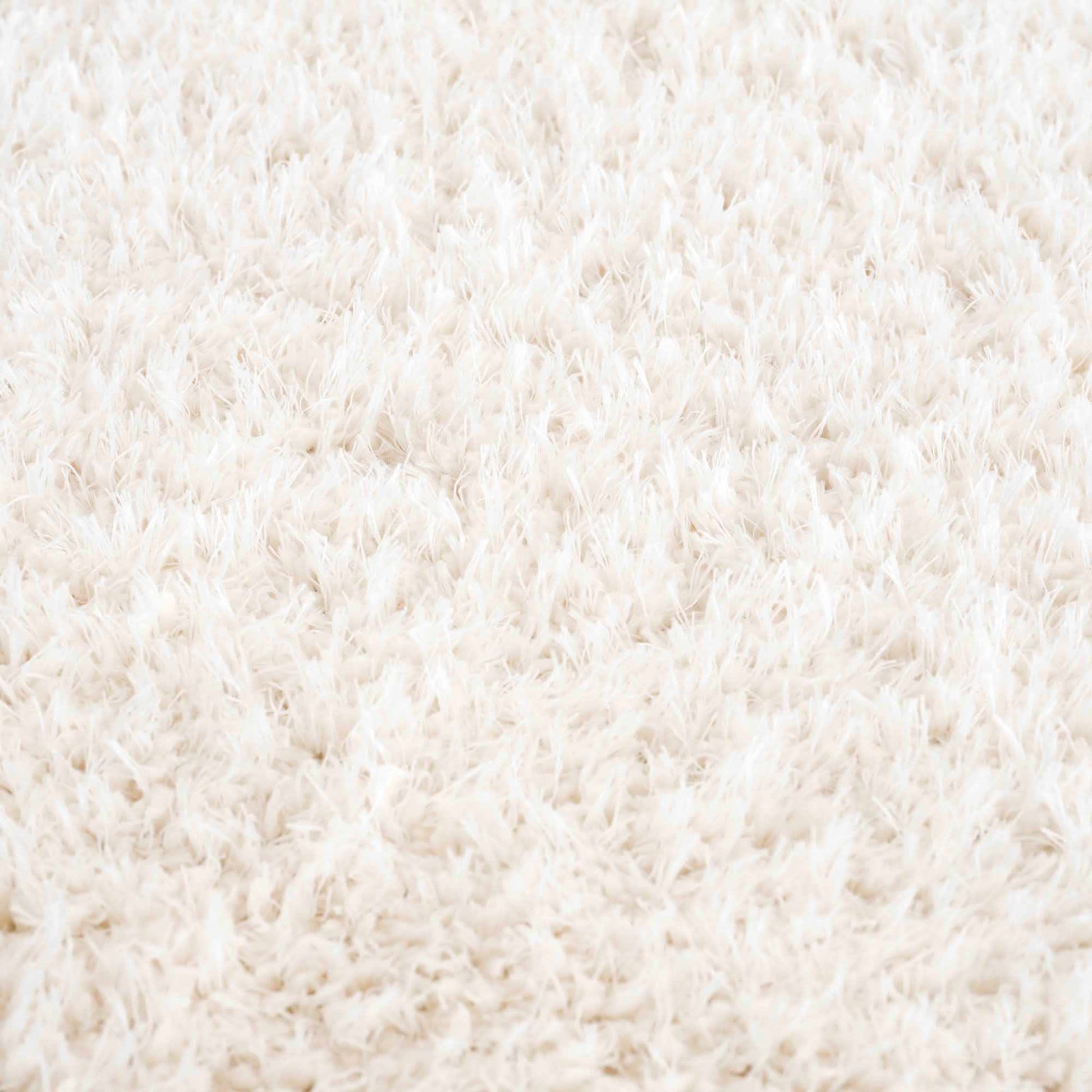 Faina Solid Cream Shag Washable Area Rug - Clearance