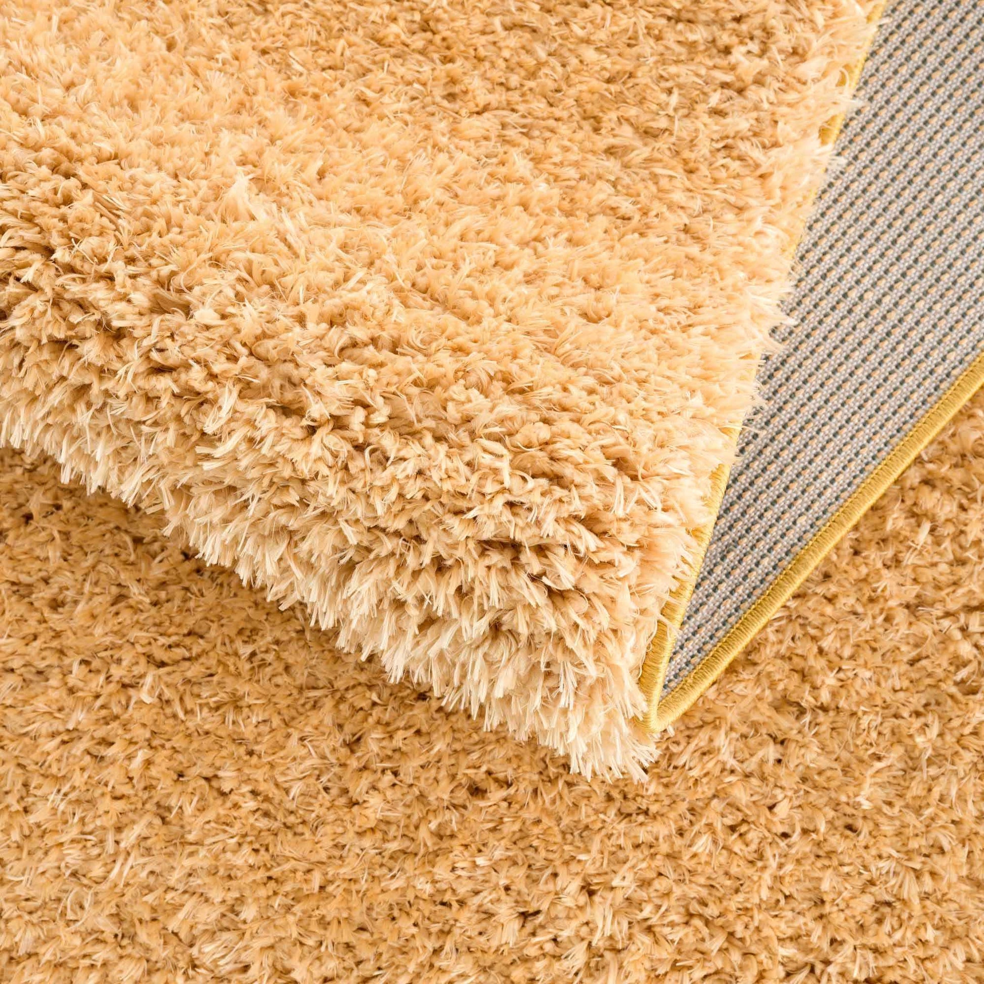 Faina Gold Yellow Washable Shag Rug