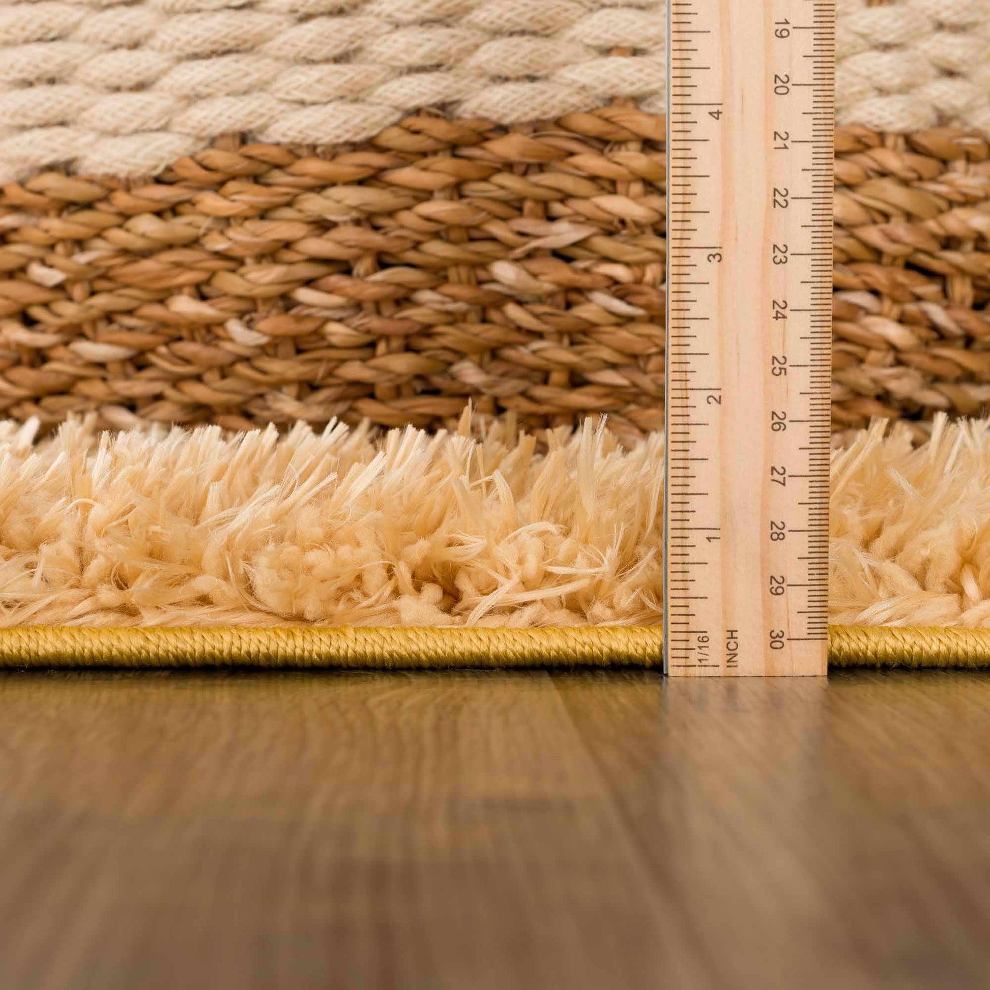 Faina Gold Yellow Washable Shag Rug