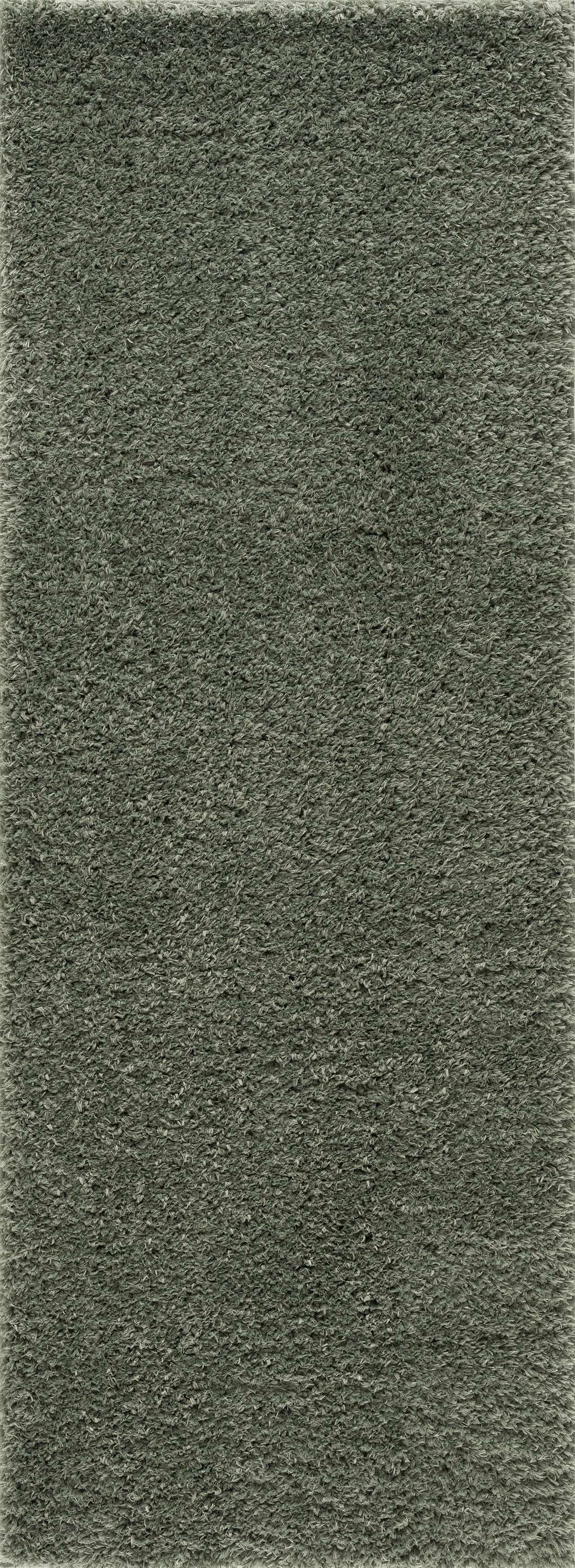 Faina Solid Green Shag Washable Area Rug - Clearance