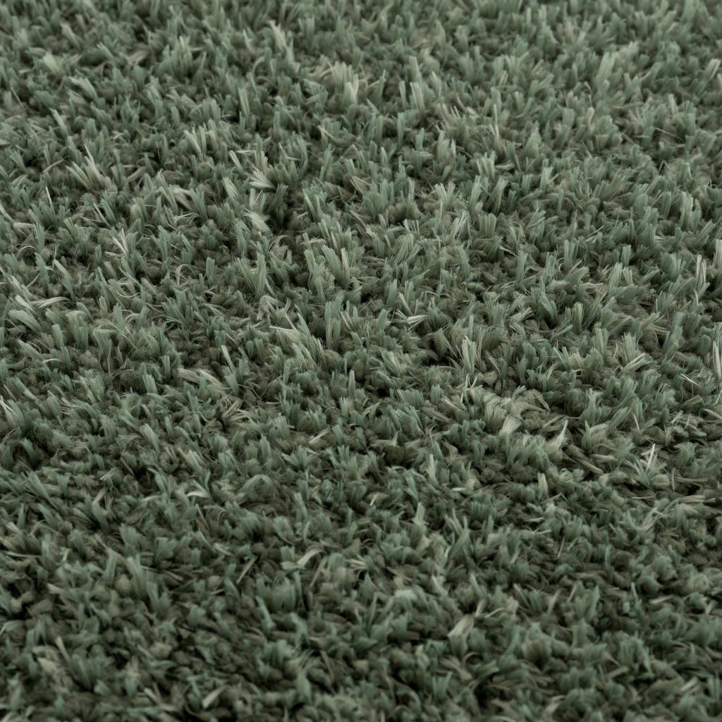 Faina Solid Green Shag Washable Area Rug - Clearance