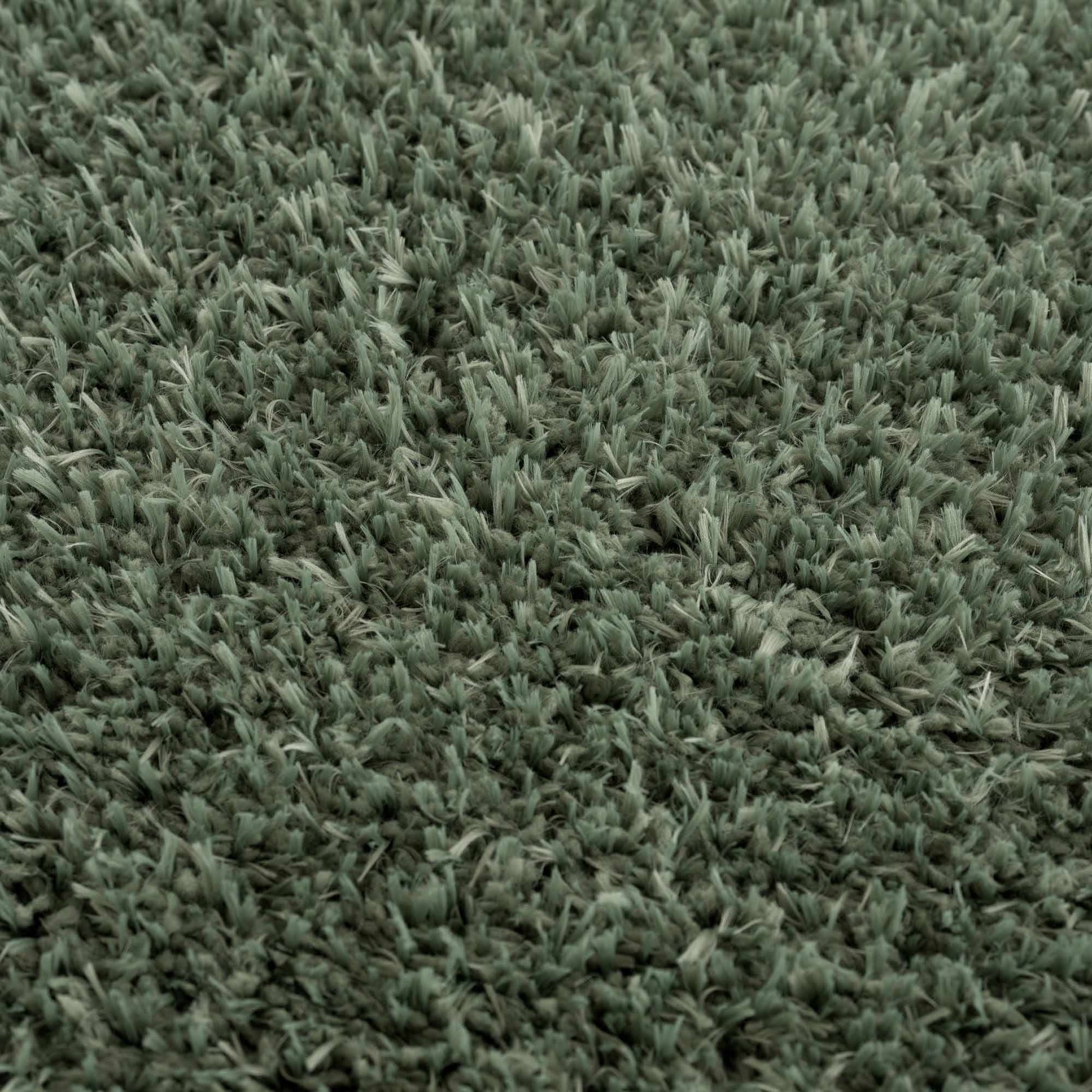 Faina Solid Green Shag Washable Area Rug - Clearance