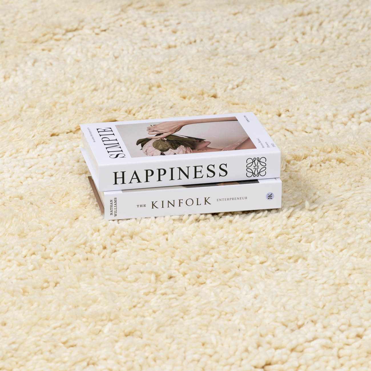 Kettering Solid Cream Wool Shag Rug