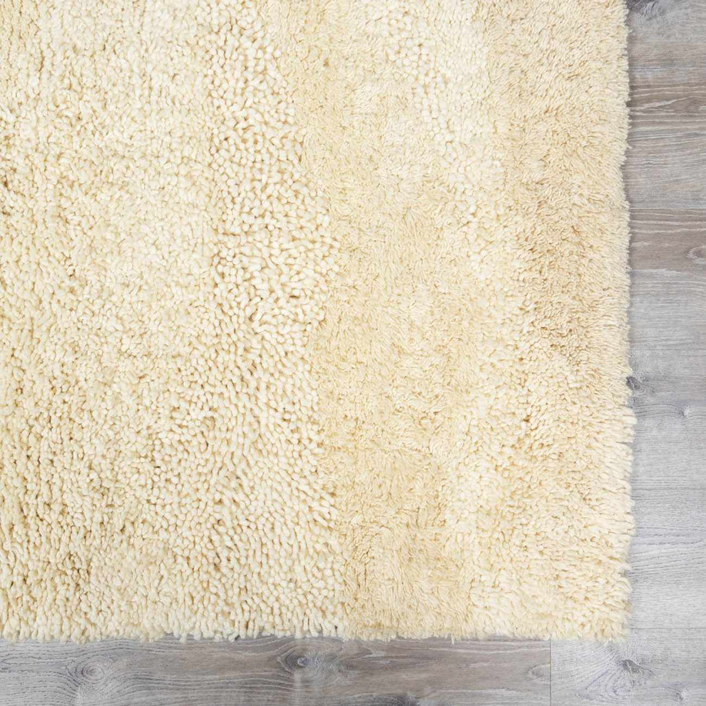 Kettering Solid Cream Wool Shag Rug