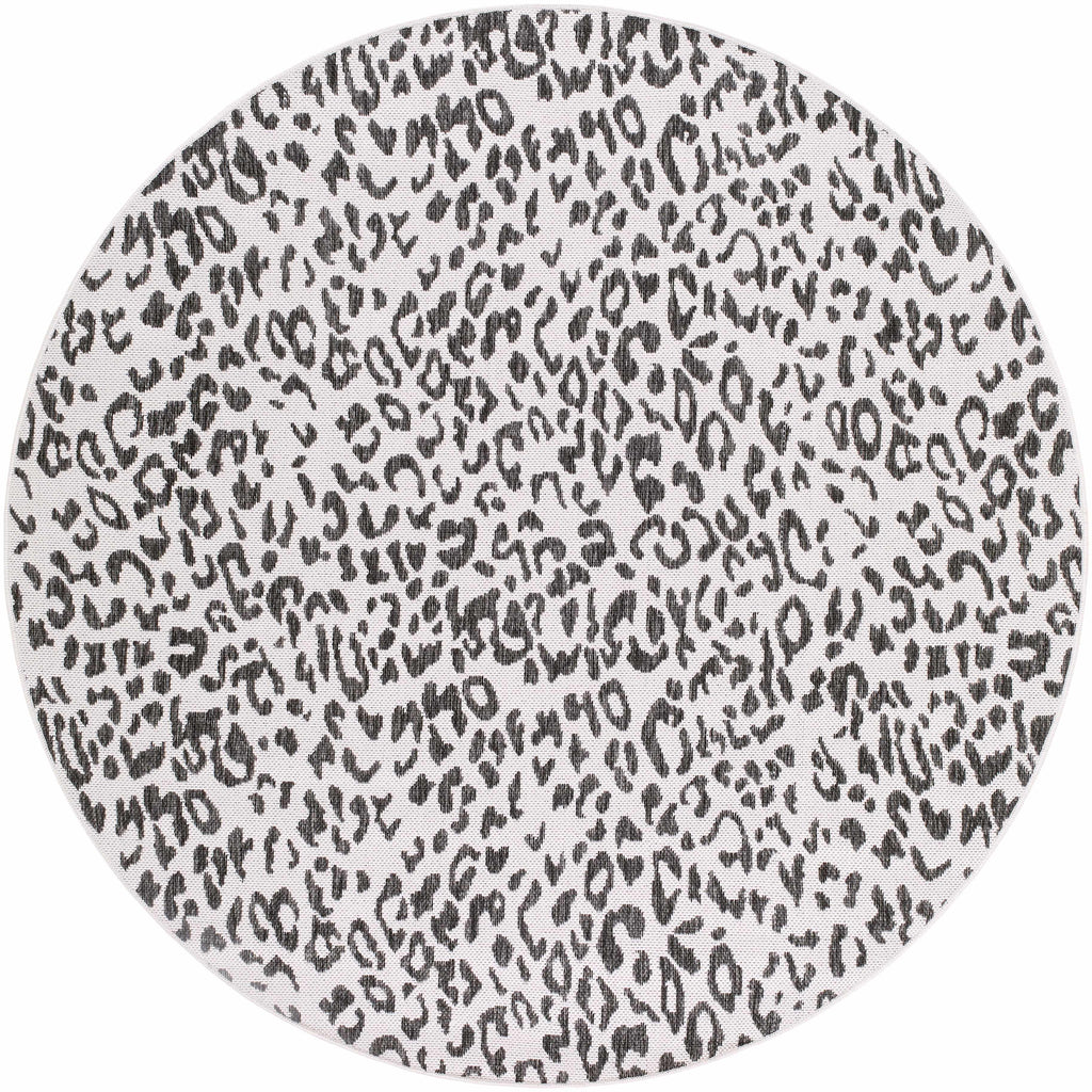 Alderbury White Leopard Print Rug