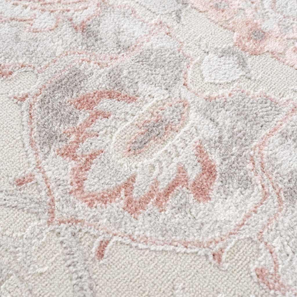 Calum Pink Floral Thick Area Rug - Clearance
