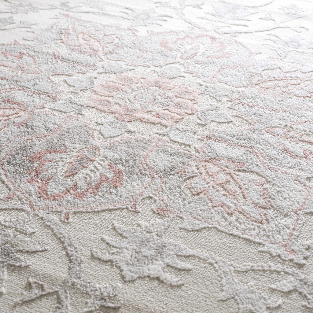 Calum Pink Floral Thick Area Rug - Clearance
