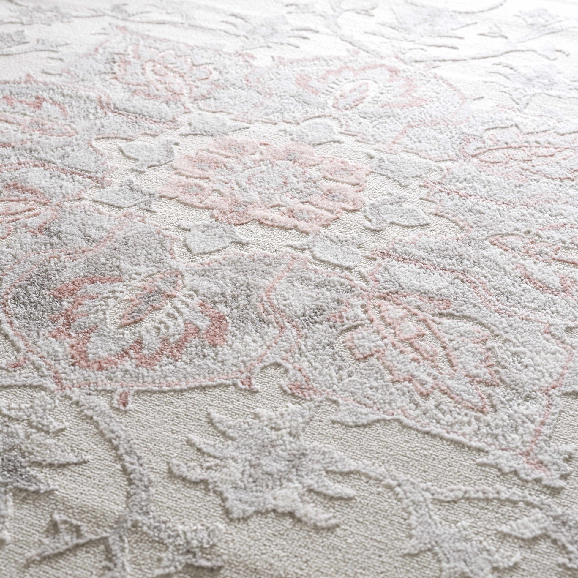 Calum Pink Floral Thick Area Rug - Clearance