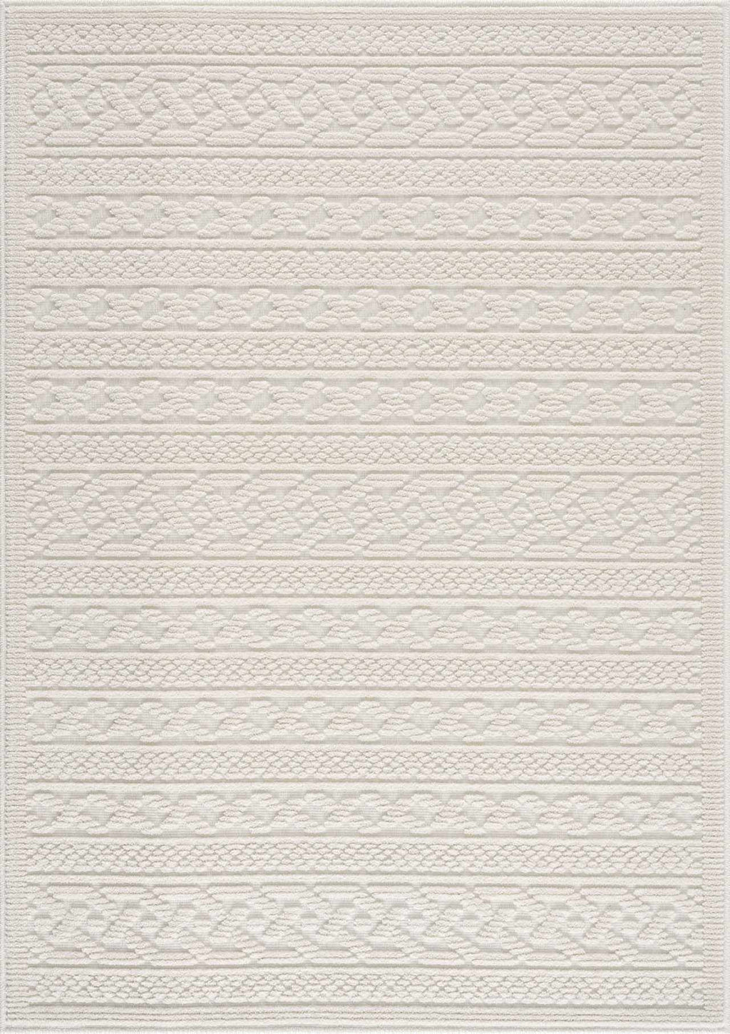 Fadey White 3D Washable Rug