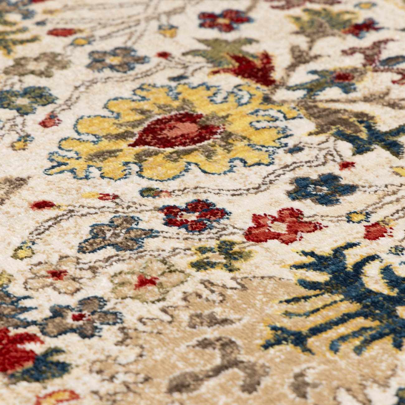 Neola White/Brown Damask Area Rug