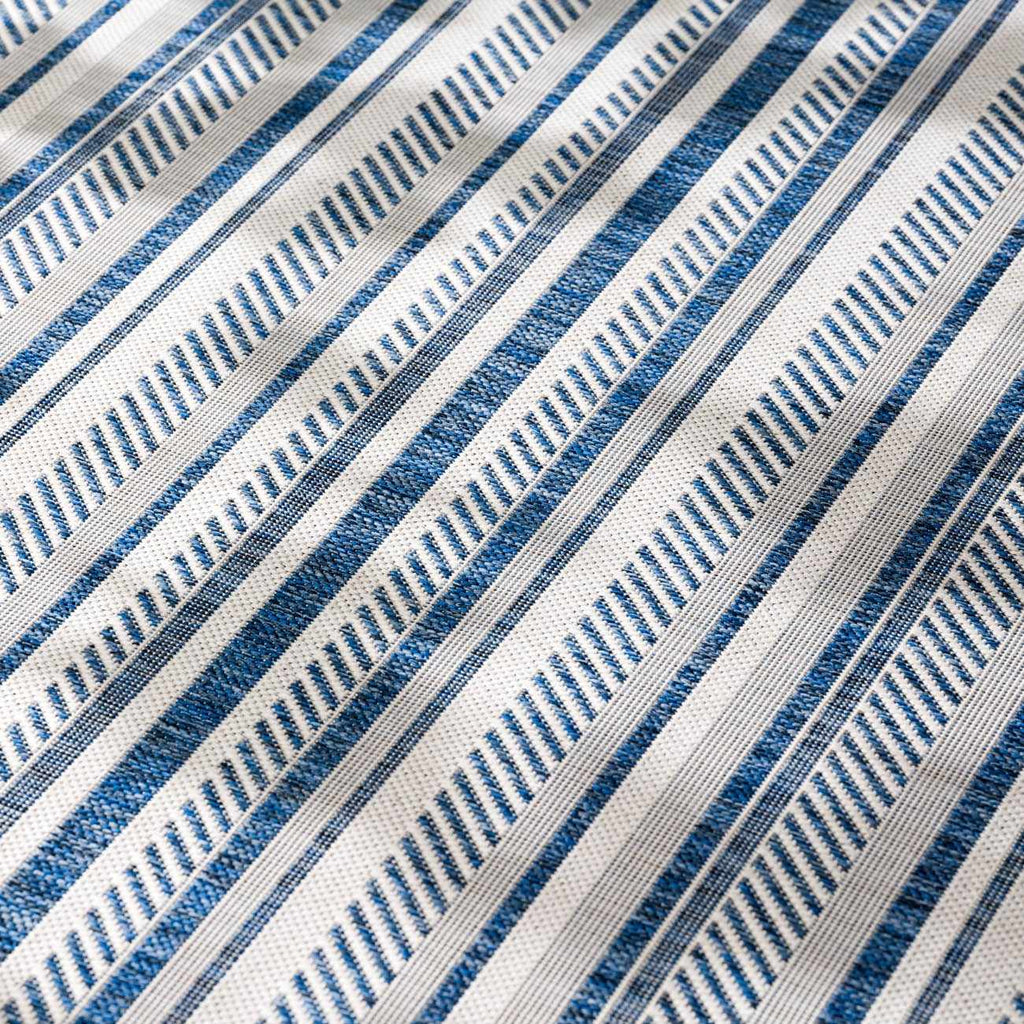 Olin White&Blue Striped Nordic Rug