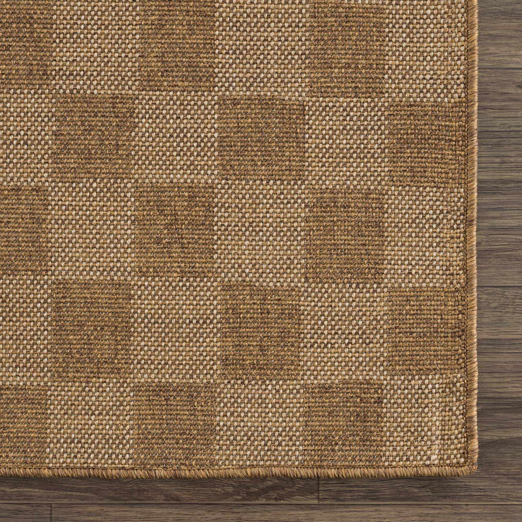 Kuval Checkered Brown Rug