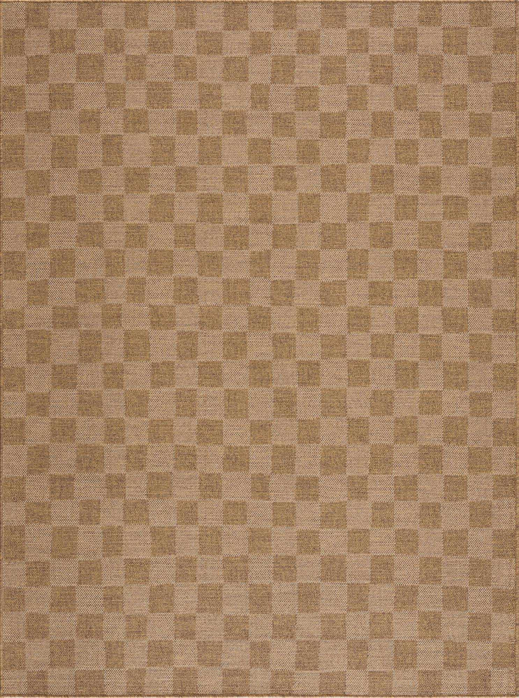 Kuval Checkered Brown Rug