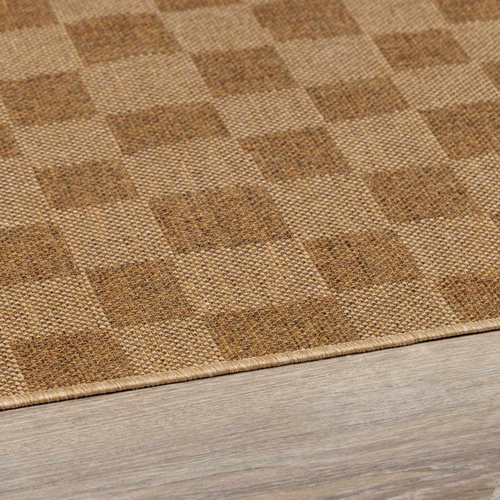 Kuval Checkered Brown Rug
