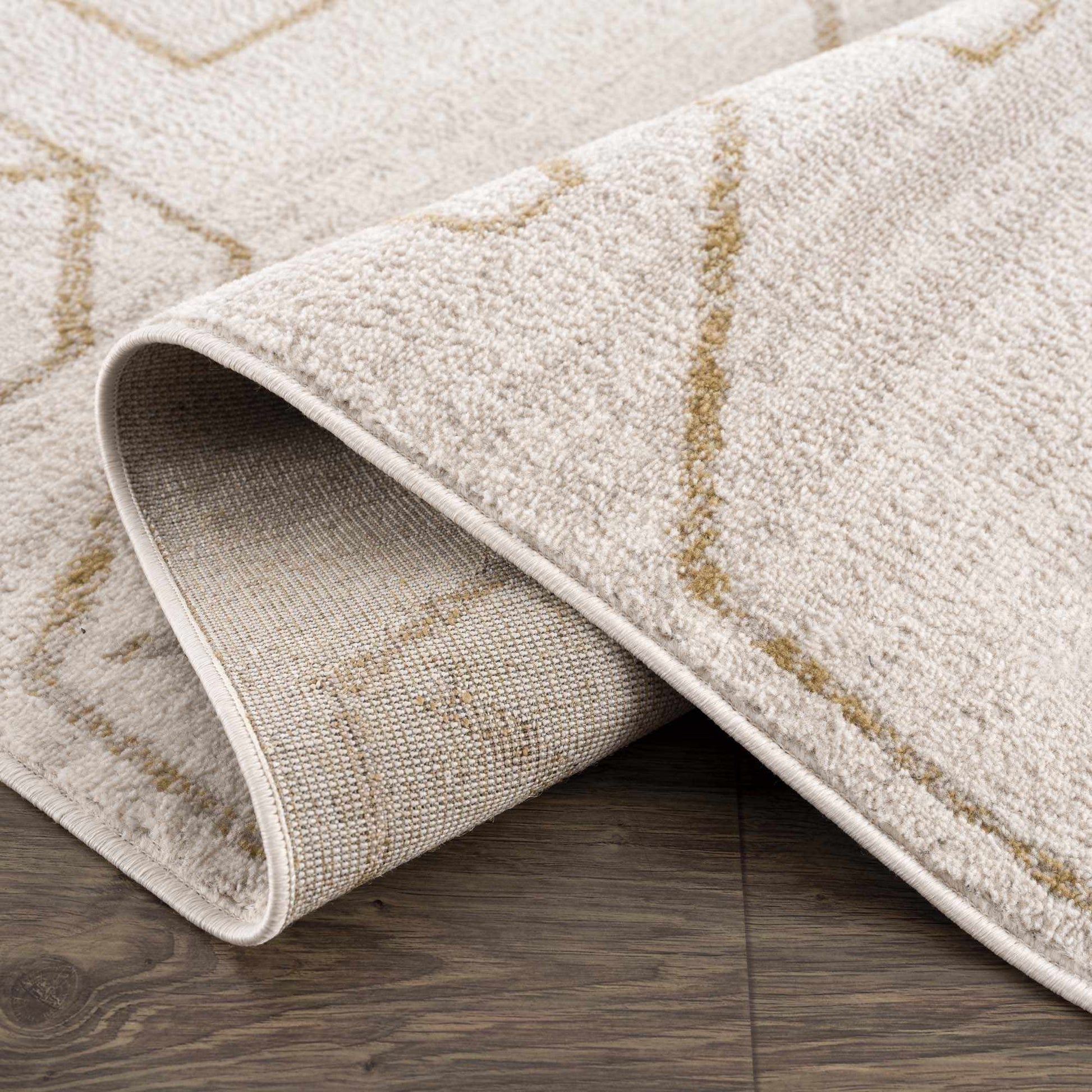 Azzan Cream & Gold Area Rug - Clearance