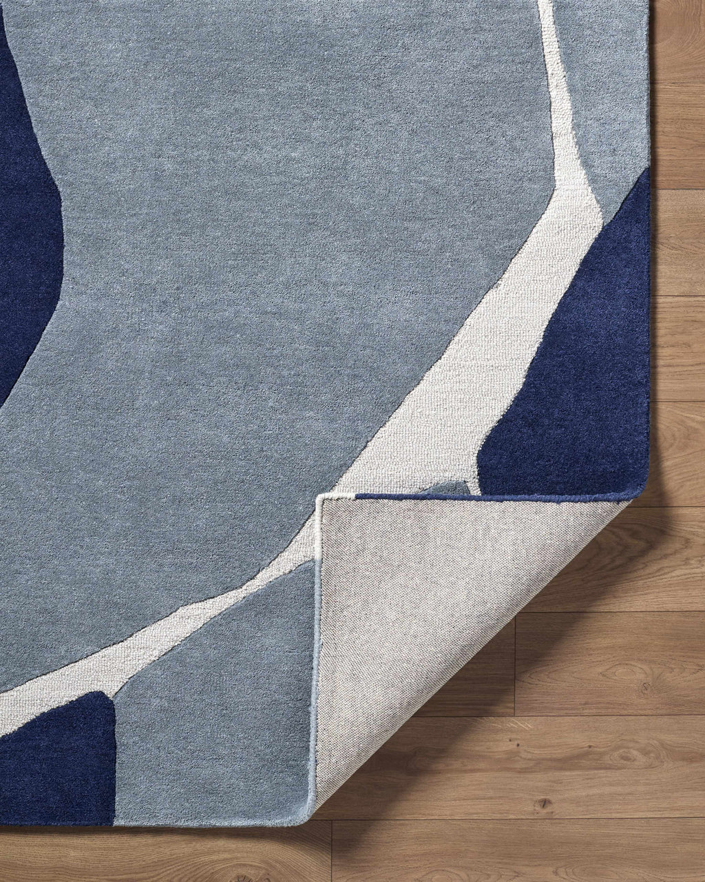 Robbins Modern Blue Wool Rug