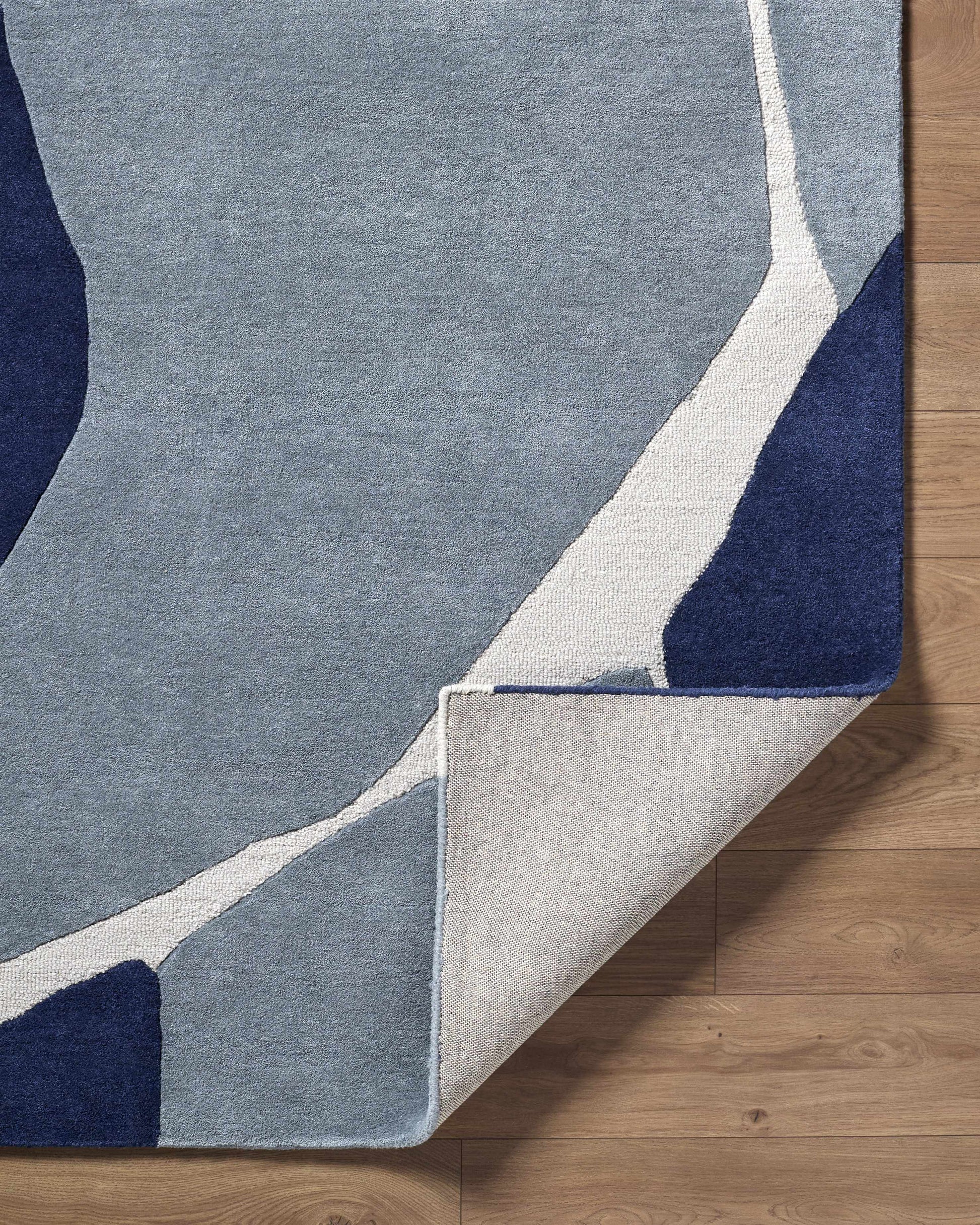 Robbins Modern Blue Wool Rug