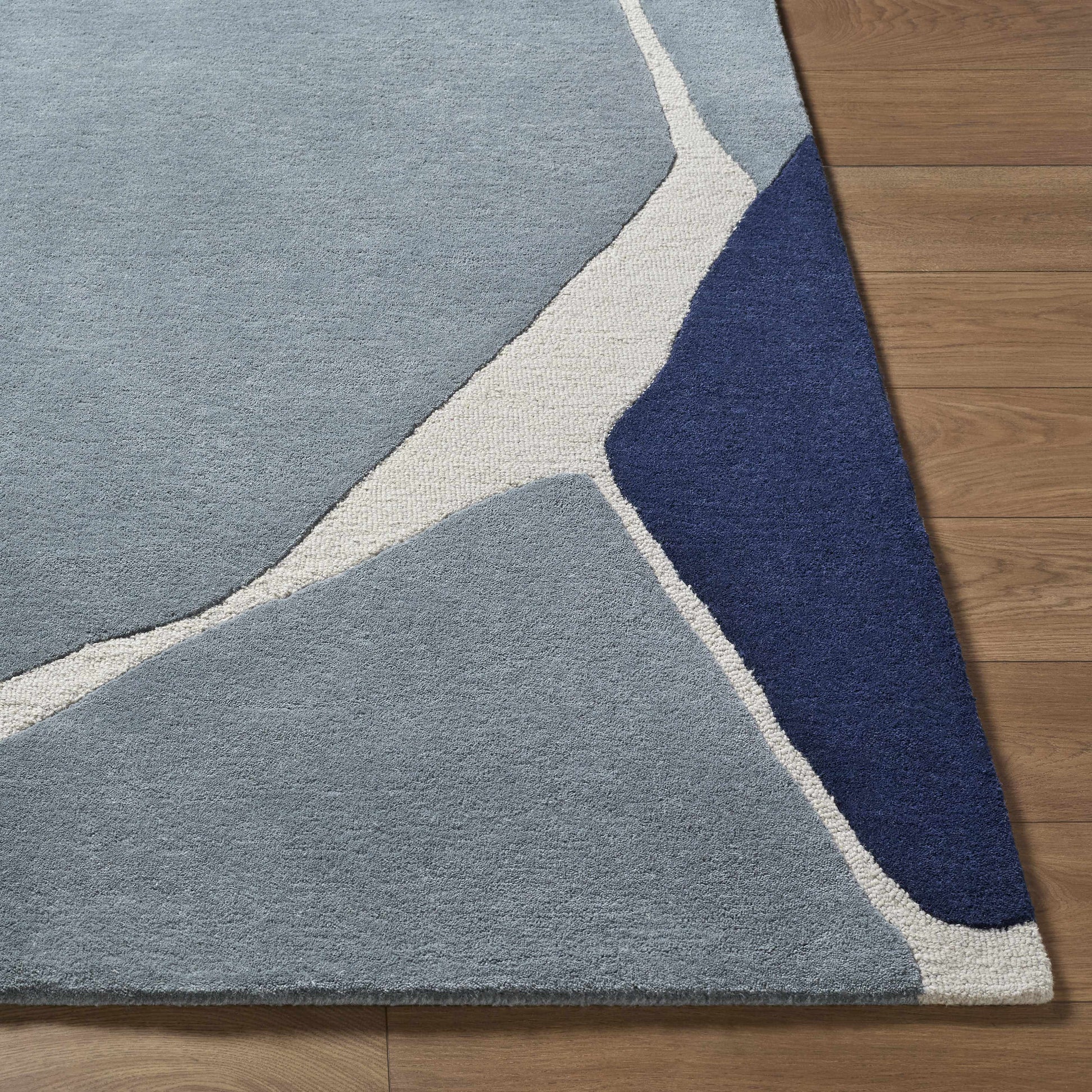 Robbins Modern Blue Wool Rug