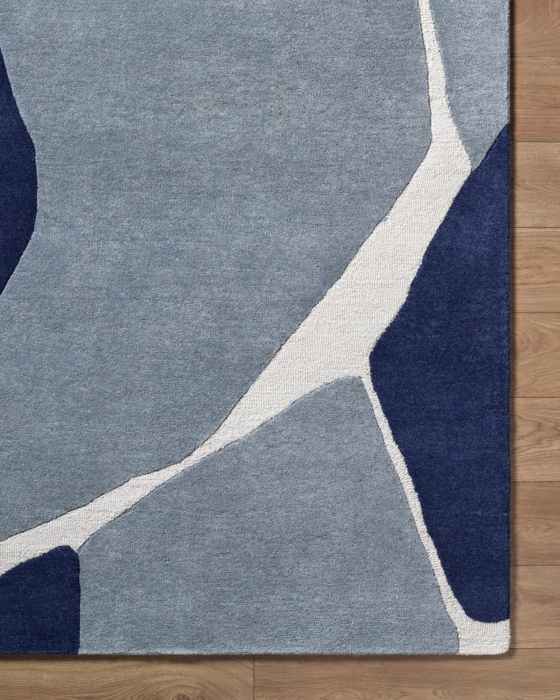 Robbins Modern Blue Wool Rug