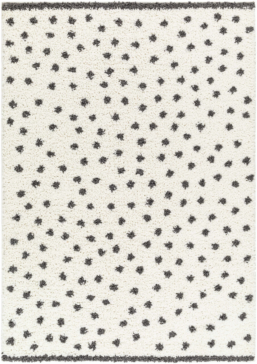 Chaia Dotted Black & White Plush Rug