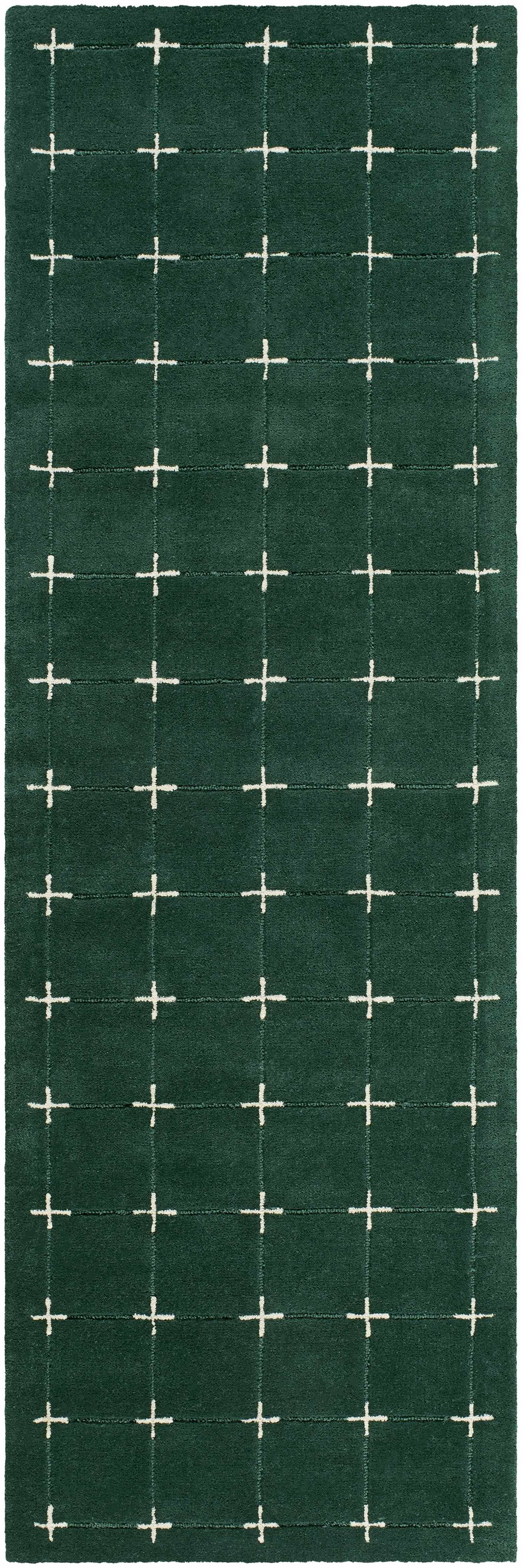 Sanvi Green Tufted Hand Tufted Wool Area Rug