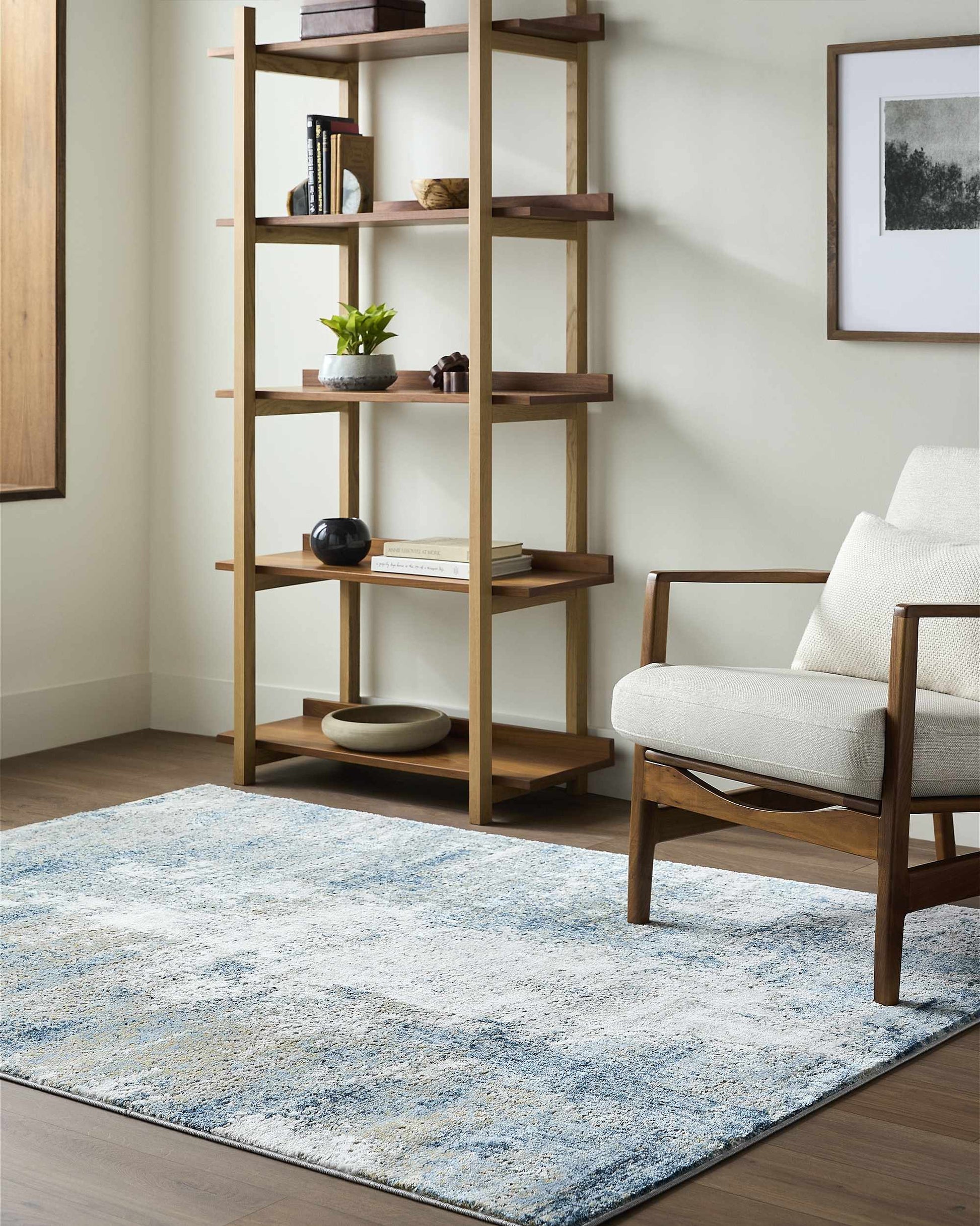 Duval Blue Abstract Area Rug