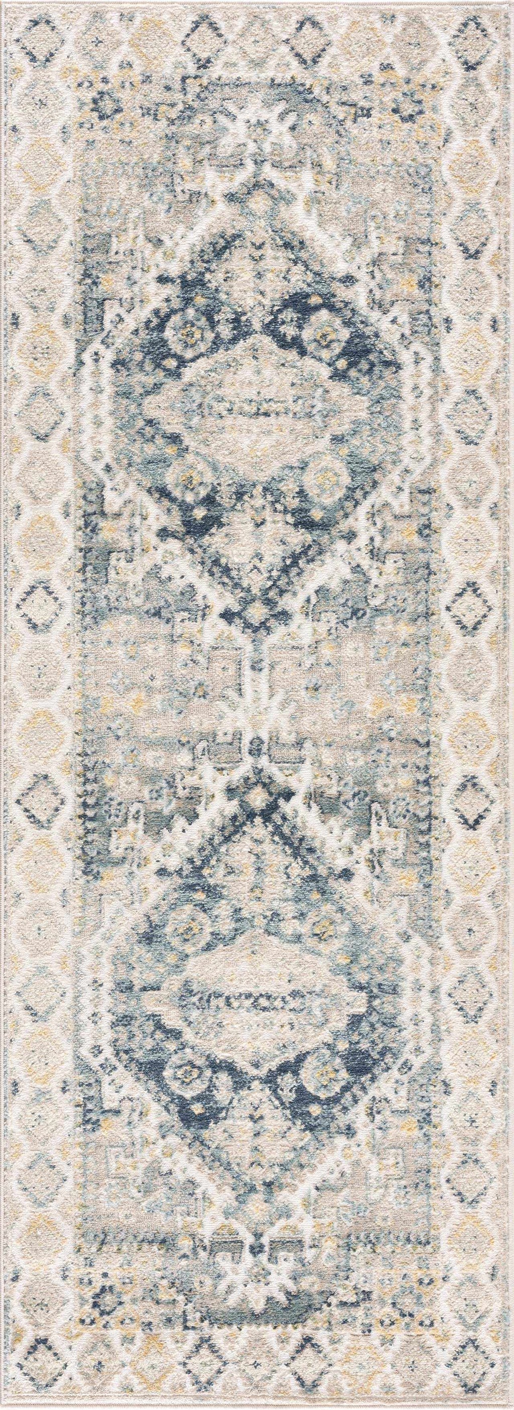 Brend Blue Medallion Area Rug - Clearance
