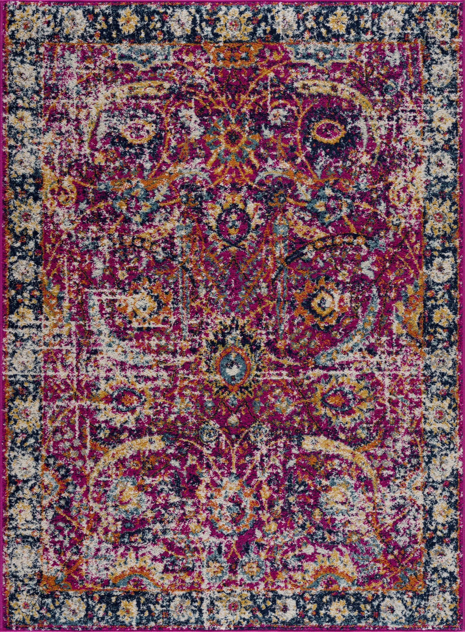 Vick Colorful Burgundy Rug