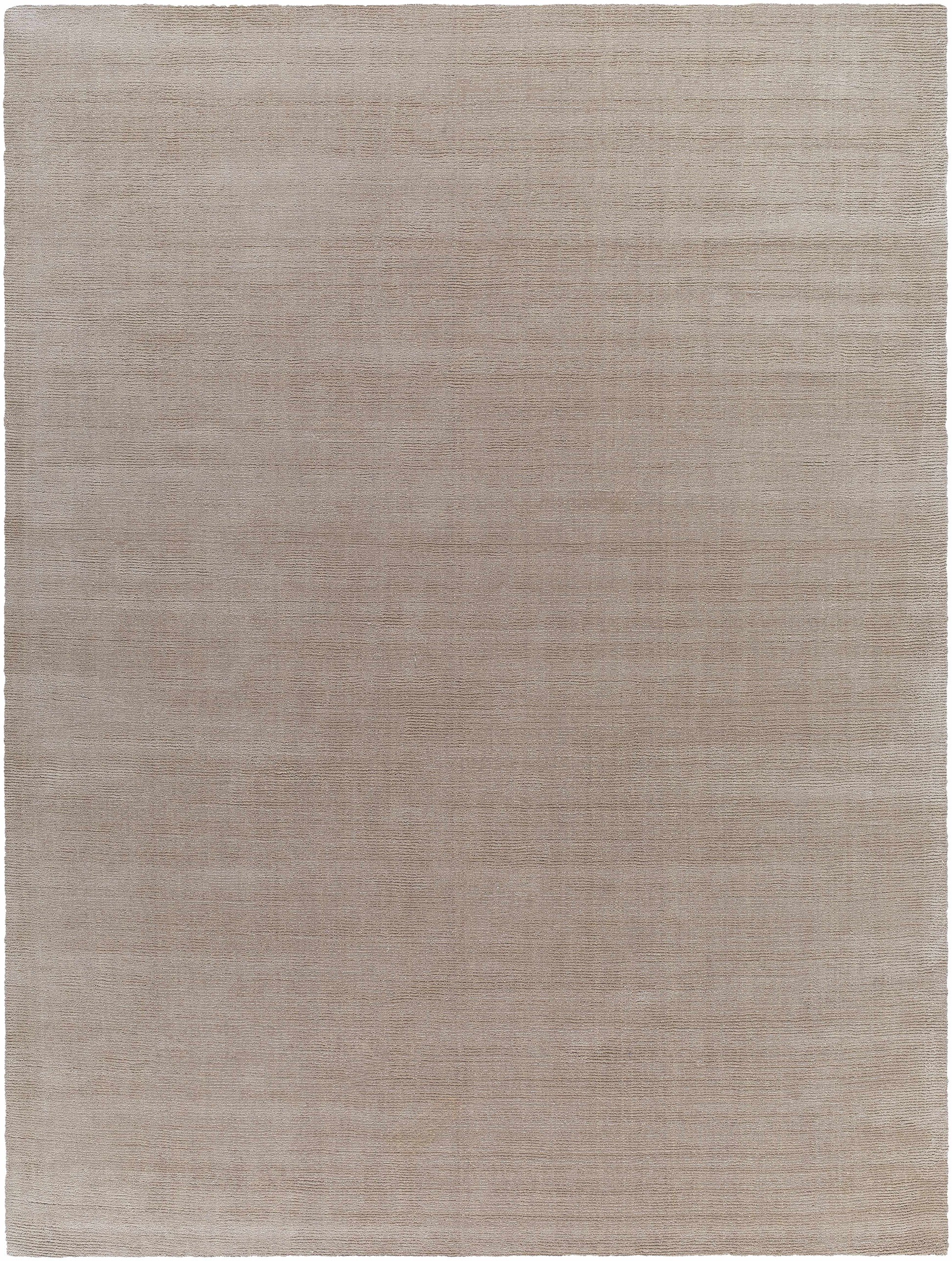 Brockton Solid Tan Hand Loomed Wool Area Rug